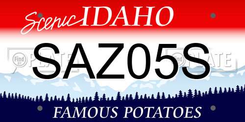 SAZ05S Idaho License Plate