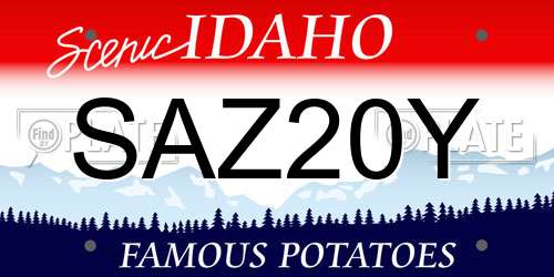 SAZ20Y Idaho License Plate