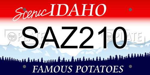 SAZ210 Idaho License Plate