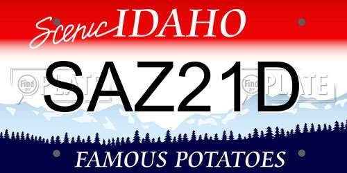 SAZ21D Idaho License Plate
