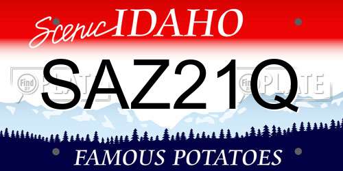 SAZ21Q Idaho License Plate