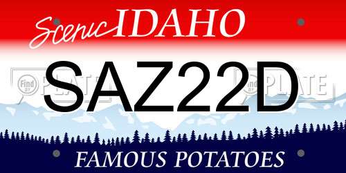 SAZ22D Idaho License Plate
