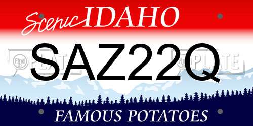 SAZ22Q Idaho License Plate