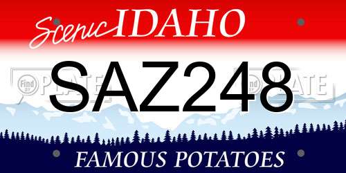 SAZ248 Idaho License Plate