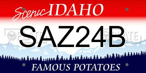 SAZ24B Idaho License Plate