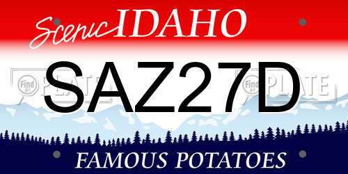 SAZ27D Idaho License Plate