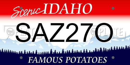 SAZ27O Idaho License Plate