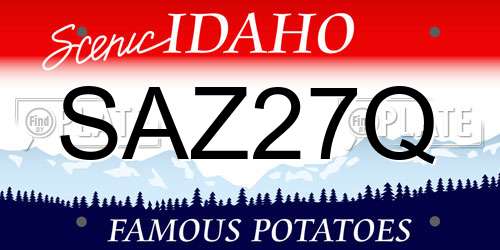 SAZ27Q Idaho License Plate
