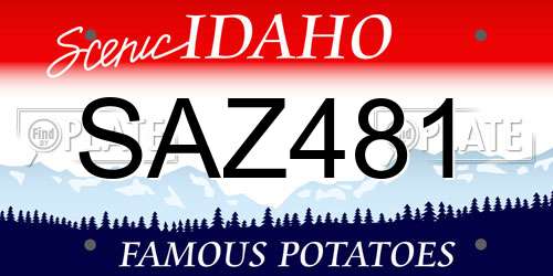 SAZ481 Idaho License Plate