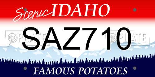 SAZ710 Idaho License Plate