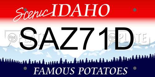 SAZ71D Idaho License Plate