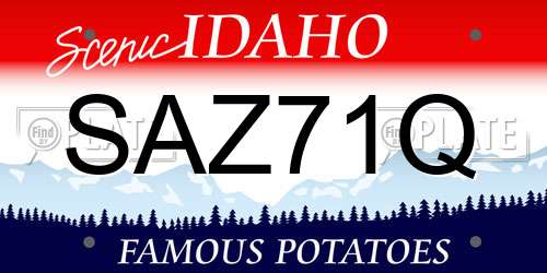 SAZ71Q Idaho License Plate