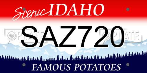 SAZ720 Idaho License Plate
