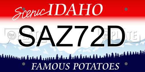 SAZ72D Idaho License Plate