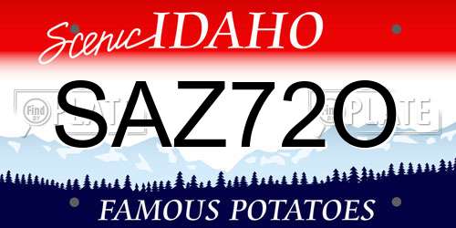 SAZ72O Idaho License Plate