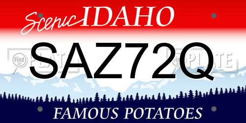 SAZ72Q Idaho License Plate