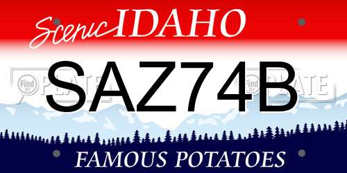 SAZ74B Idaho License Plate