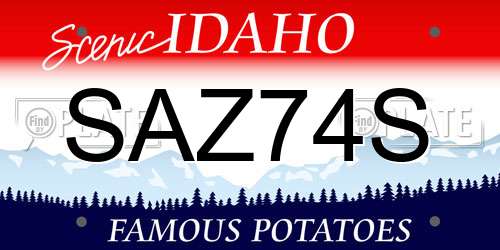 SAZ74S Idaho License Plate