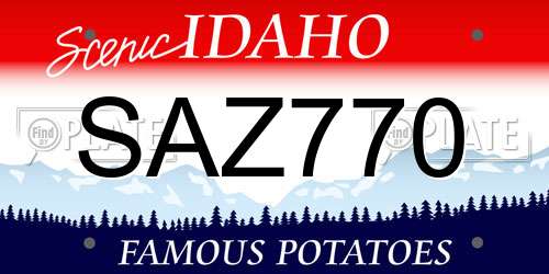 SAZ770 Idaho License Plate