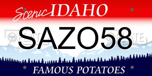 SAZO58 Idaho License Plate