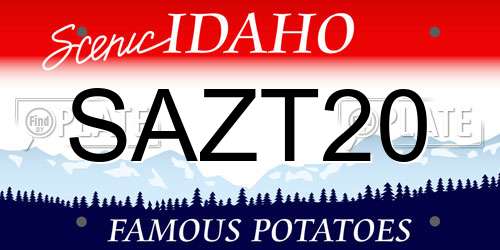 SAZT20 Idaho License Plate
