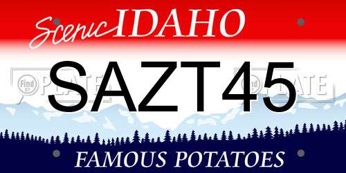 SAZT45 Idaho License Plate