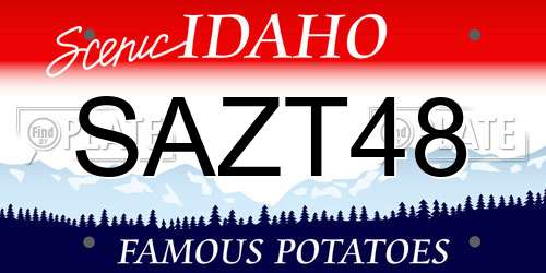 SAZT48 Idaho License Plate