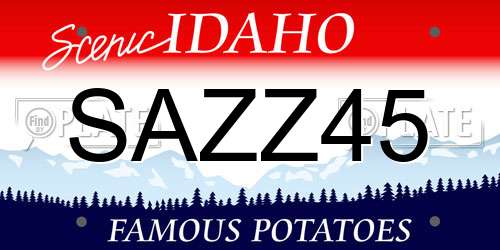 SAZZ45 Idaho License Plate