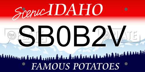 SB0B2V Idaho License Plate