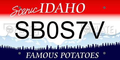 SB0S7V Idaho License Plate