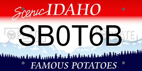 SB0T6B Idaho License Plate