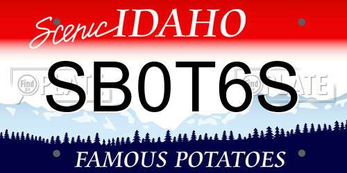SB0T6S Idaho License Plate