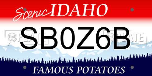 SB0Z6B Idaho License Plate