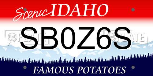 SB0Z6S Idaho License Plate