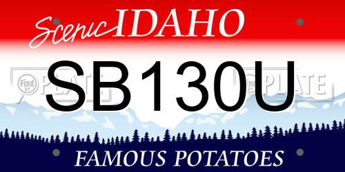 SB130U Idaho License Plate