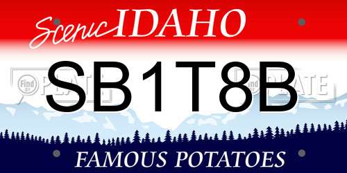 SB1T8B Idaho License Plate