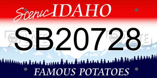 SB20728 Idaho License Plate