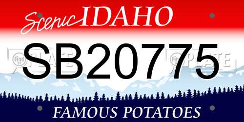 SB20775 Idaho License Plate
