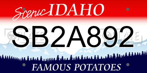 SB2A892 Idaho License Plate
