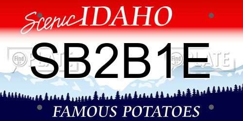 SB2B1E Idaho License Plate