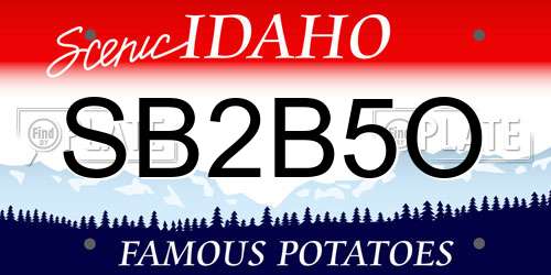 SB2B5O Idaho License Plate