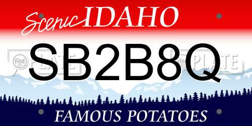 SB2B8Q Idaho License Plate
