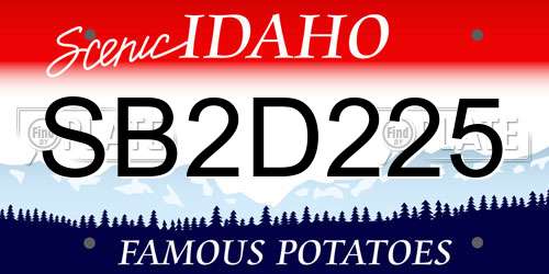 SB2D225 Idaho License Plate