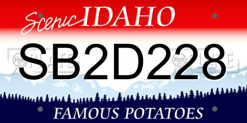 SB2D228 Idaho License Plate