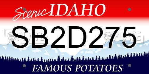 SB2D275 Idaho License Plate