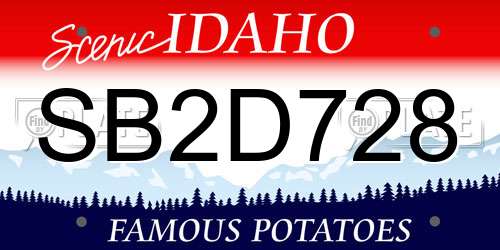 SB2D728 Idaho License Plate