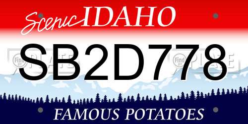 SB2D778 Idaho License Plate
