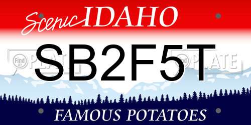SB2F5T Idaho License Plate