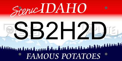 SB2H2D Idaho License Plate