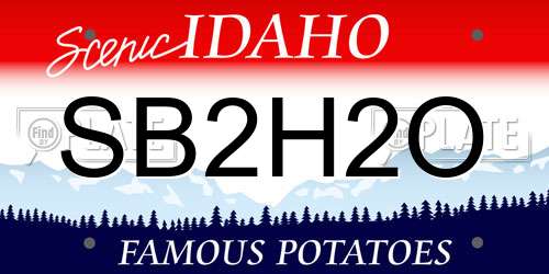 SB2H2O Idaho License Plate